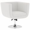 vidaXL Armchair | White | Faux leather, Chromed steel | Small | Swivel