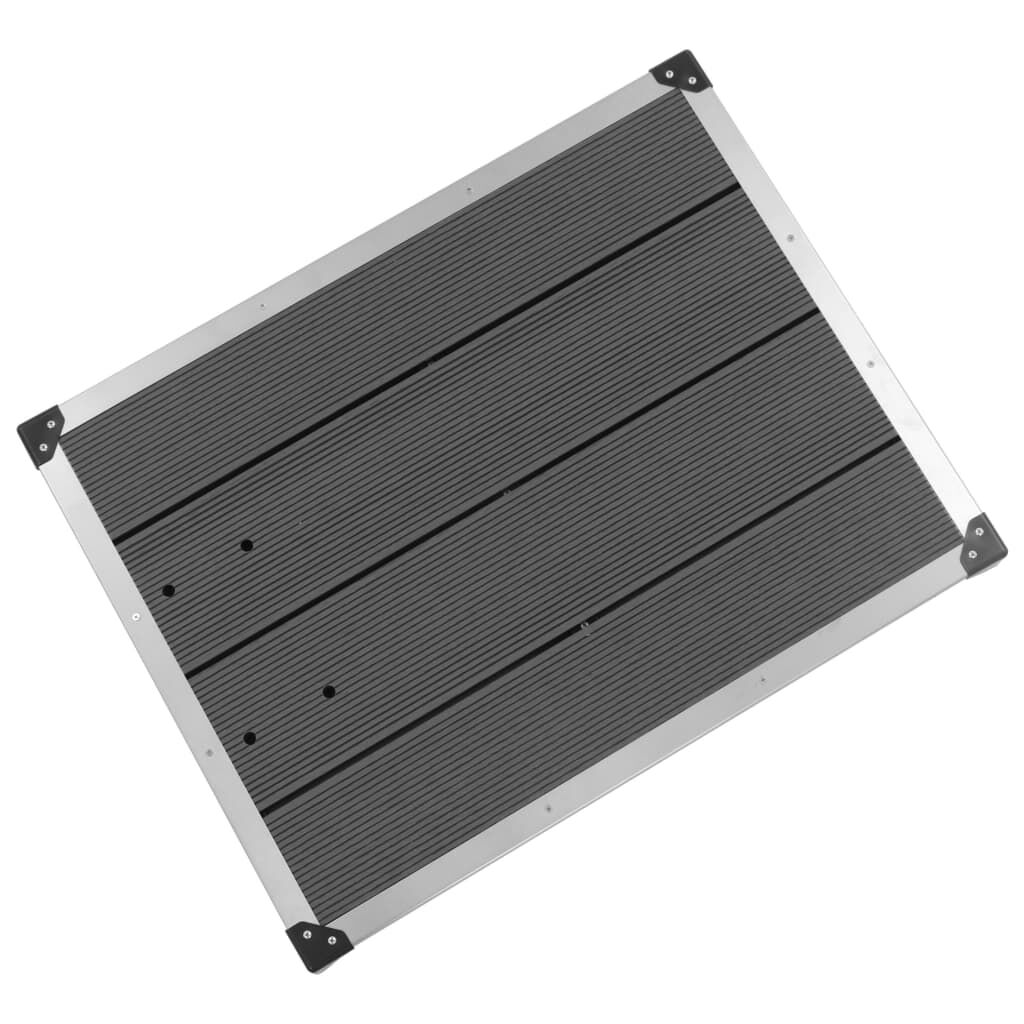 vidaXL Outdoor Shower Tray WPC Stainless Steel 80x62 cm Grey