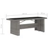 vidaXL 9 Piece Outdoor Dining Set with Cushions Poly Rattan Grey