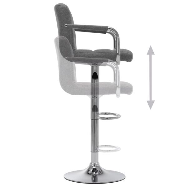 vidaXL Bar Stool Light Grey Fabric