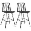 vidaXL Bar Stools 2 pcs Black 45x56x103.5 cm PE Rattan and Steel