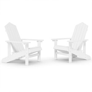 vidaXL Garden Adirondack Chairs 2 pcs HDPE White