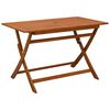 vidaXL Folding Garden Table 120x70x75 cm Solid Eucalyptus Wood