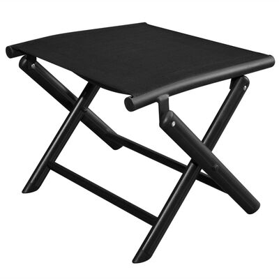 vidaXL Folding Footstool Black Aluminium and Textilene,  vidaXL Folding Footstool Black Aluminium and Textilene