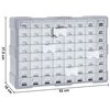 vidaXL Multi-drawer Organiser with 64 Drawers 52x16x37.5 cm