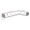vidaXL 7 Piece Garden Lounge Set with Cushions Poly Rattan Dark Grey