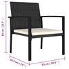 vidaXL 3 Piece Garden Dining Set Poly Rattan Black