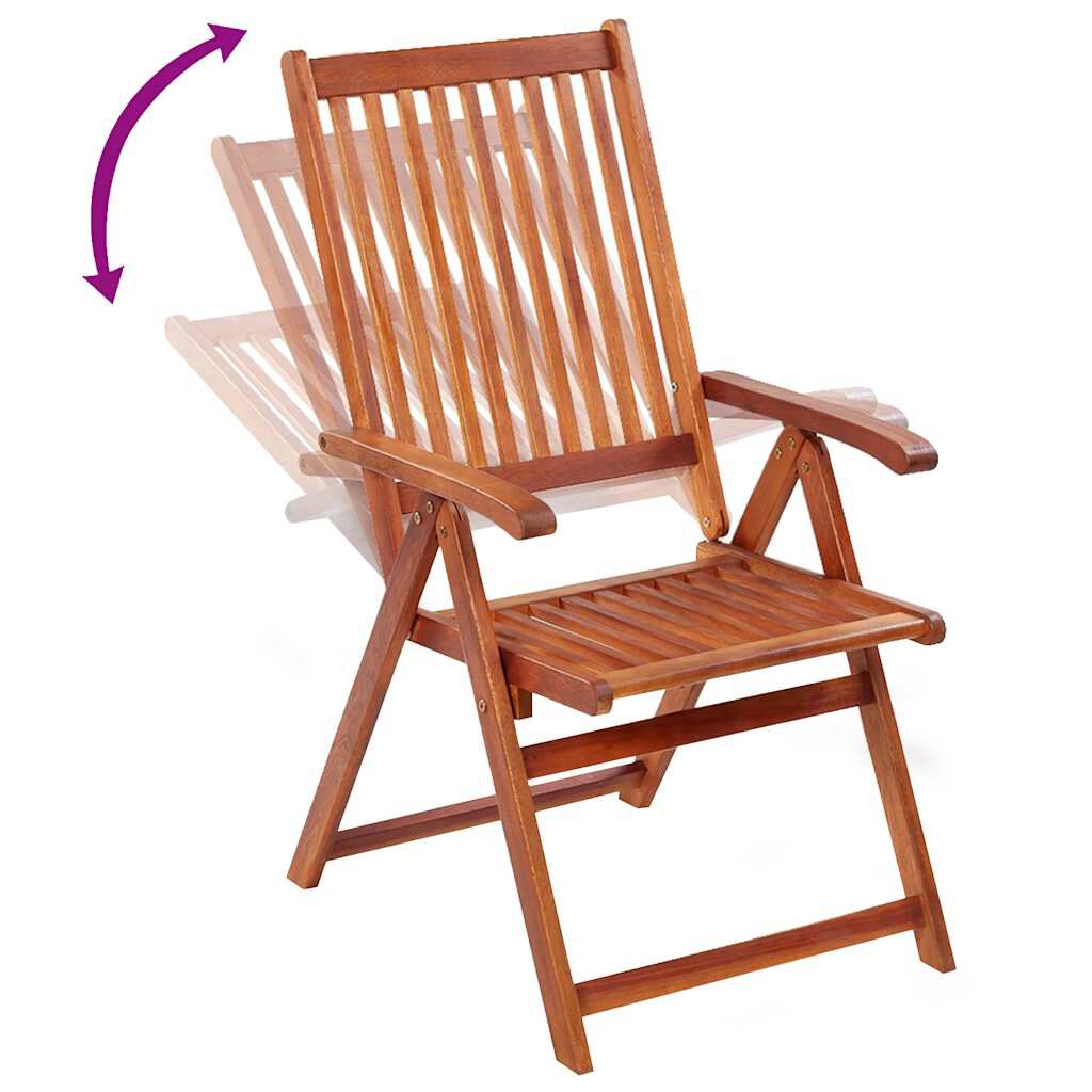 vidaXL Folding Garden Chairs 2 pcs Solid Acacia Wood Brown
