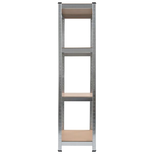 vidaXL Storage Shelves 2 pcs Silver 80x40x160 cm Steel and MDF