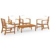 vidaXL 5 Piece Garden Lounge Set with Cushion Solid Acacia Wood