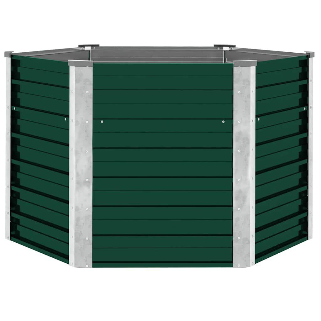 vidaXL Garden Raised Bed Galvanised Steel 129x129x77 cm Green