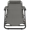 vidaXL Folding Sun Loungers 2 pcs with Footrests Steel Grey