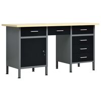 vidaXL Workbench Black 160x60x85 cm Steel