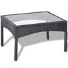 vidaXL Garden Sofa Set 7 Pieces Poly Rattan Black and Cream White