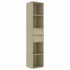vidaXL Book Cabinet Sonoma Oak 36x30x171 cm Engineered Wood