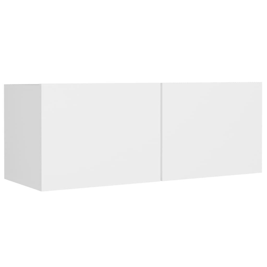 vidaXL 4 Piece TV Cabinet Set White Engineered Wood