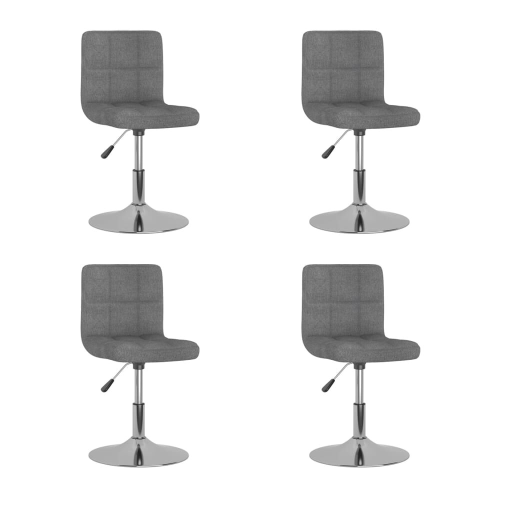 vidaXL Swivel Dining Chairs 4 pcs Light Grey Fabric