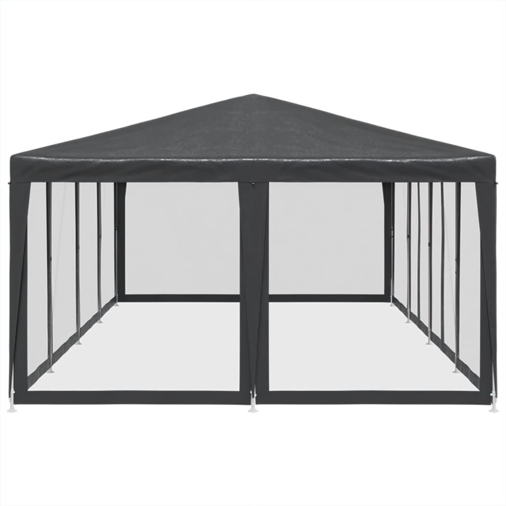 vidaXL Party Tent with 12 Mesh Sidewalls Anthracite 8x4 m HDPE