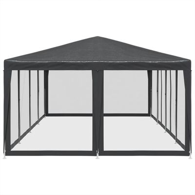 vidaXL Party Tent with 12 Mesh Sidewalls Anthracite 8x4 m HDPE, anthracite vidaXL Party Tent with 12 Mesh Sidewalls Anthracite 8x4 m HDPE