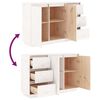 vidaXL Sideboard White 111x34x75 cm Solid Wood Pine