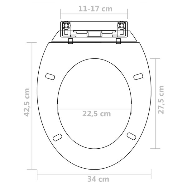 vidaXL Toilet Seats with Soft Close Lids 2 pcs Plastic White