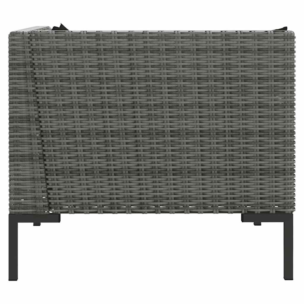 vidaXL Garden Sofas 2pcs with Cushions Half Round Poly Rattan