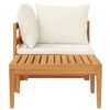 vidaXL 2 Piece Garden Lounge Set with Cream White Cushions Acacia Wood