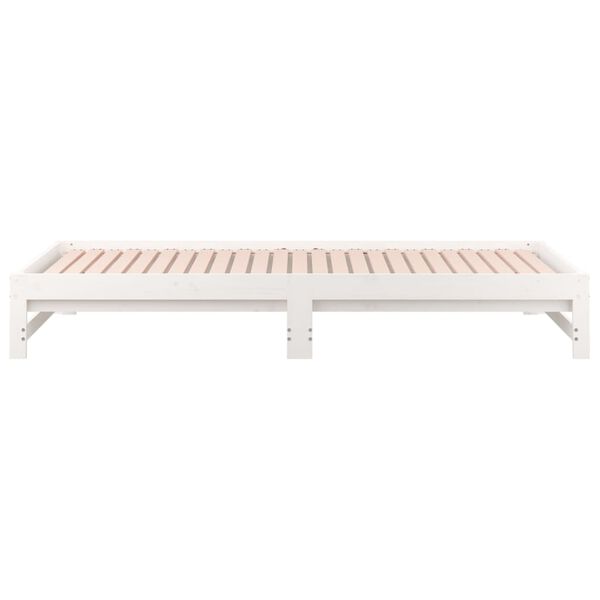 vidaXL Pull-out Day Bed without Mattress White 2x(80x200) cm