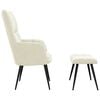 vidaXL Relaxing Chair with a Stool Cream White Velvet