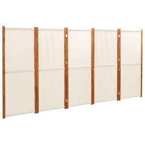 vidaXL 5-Panel Room Divider Cream White 350x180 cm