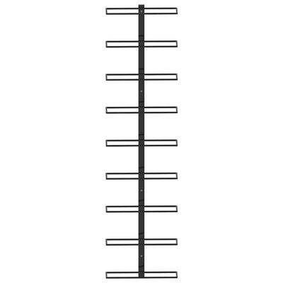 vidaXL Wall-mounted Wine Rack for 9 Bottles Black Iron, black vidaXL Wall-mounted Wine Rack for 9 Bottles Black Iron