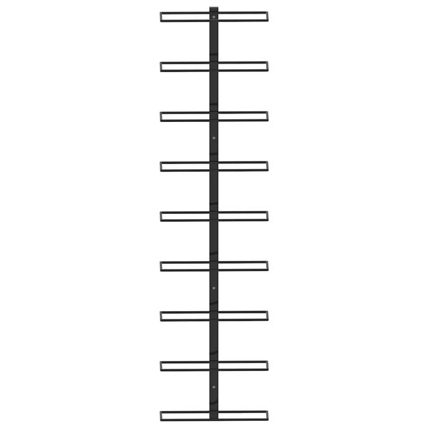 vidaXL Wall-mounted Wine Rack for 9 Bottles Black Iron