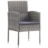 vidaXL 7 Piece Garden Dining Set Poly Rattan Anthracite