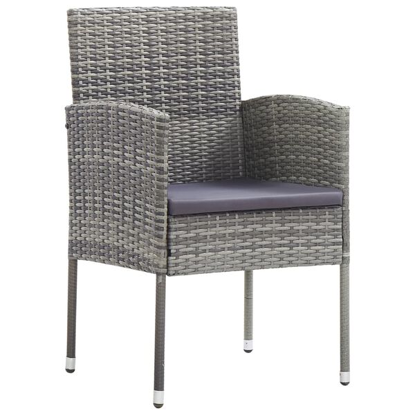 vidaXL 7 Piece Garden Dining Set Poly Rattan Anthracite