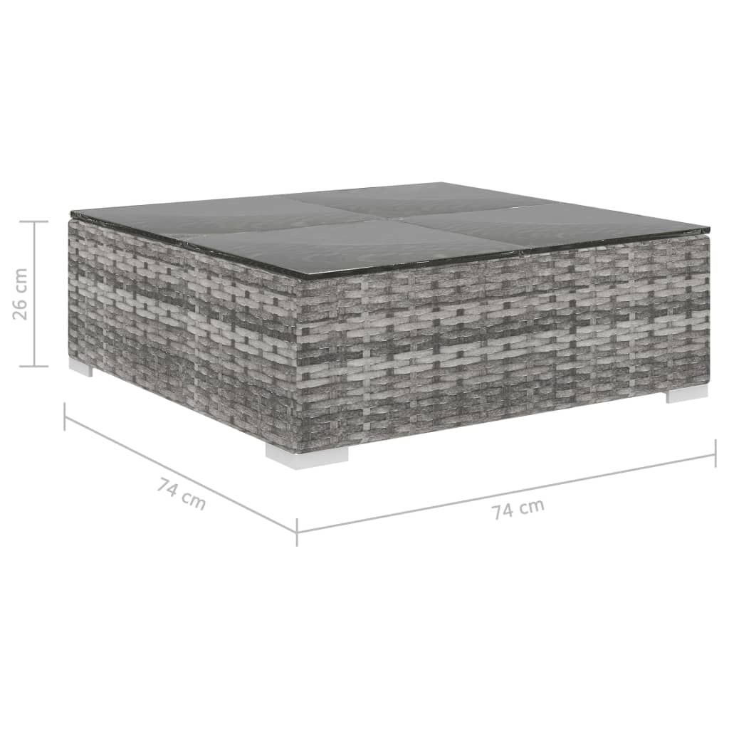 vidaXL 9 Piece Garden Lounge Set with Cushions Poly Rattan Grey