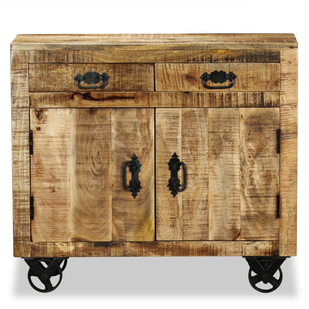vidaXL Sideboard with 2 Drawers and 1 Cabinet Rough Mango Wood