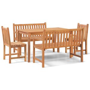 vidaXL 5 Piece Garden Dining Set Solid Wood Teak