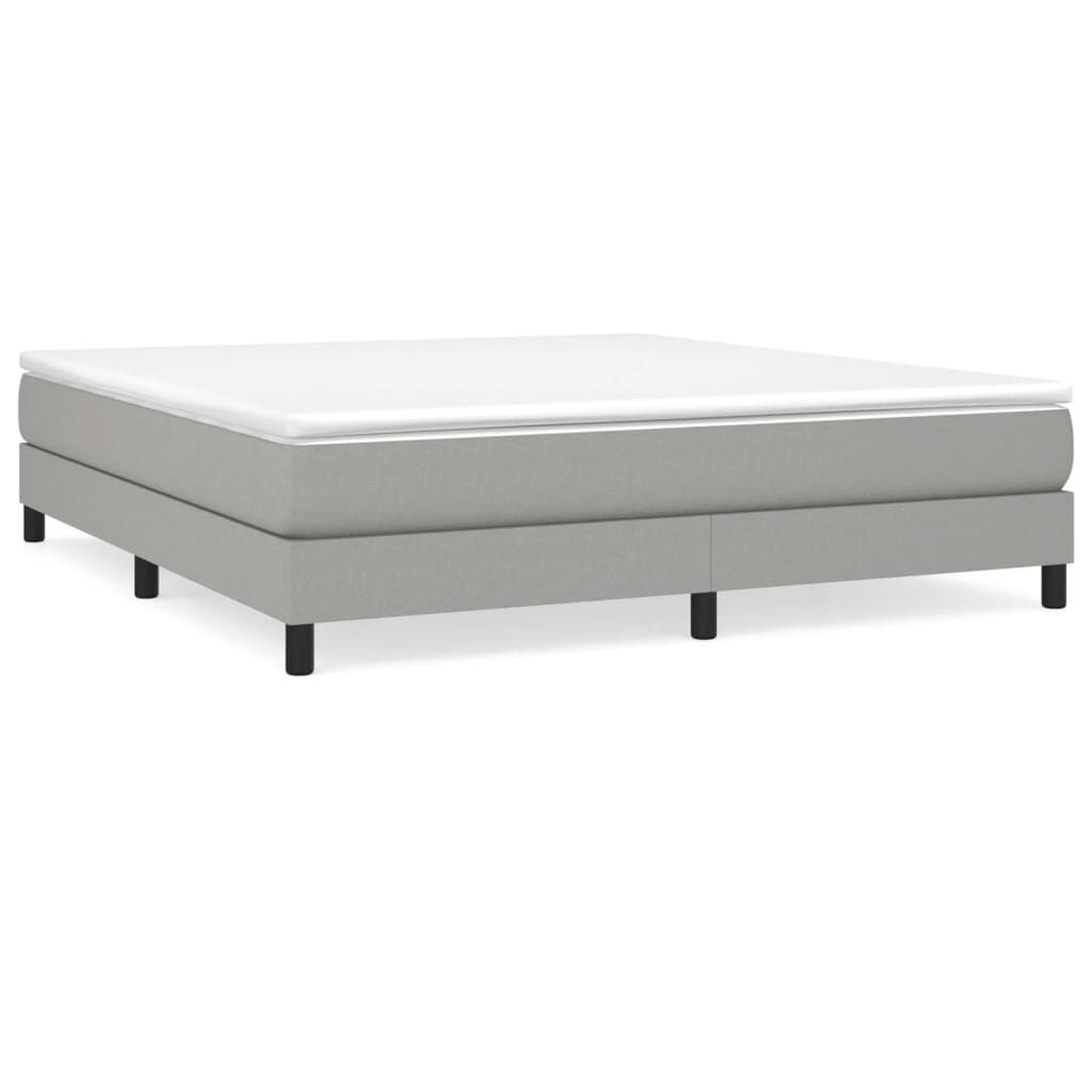 vidaXL Bed Frame without Mattress Light Grey 180x200 cm Super King Fabric