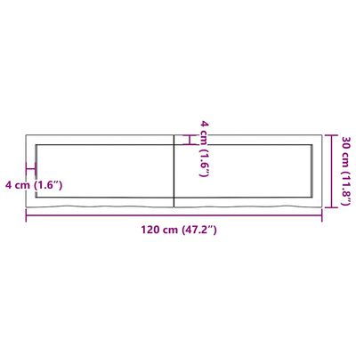 vidaXL Wall Shelf Light Brown 120x30x(2-4) cm Treated Solid Wood Oak, light brown vidaXL Wall Shelf Light Brown 120x30x(2-4) cm Treated Solid Wood Oak