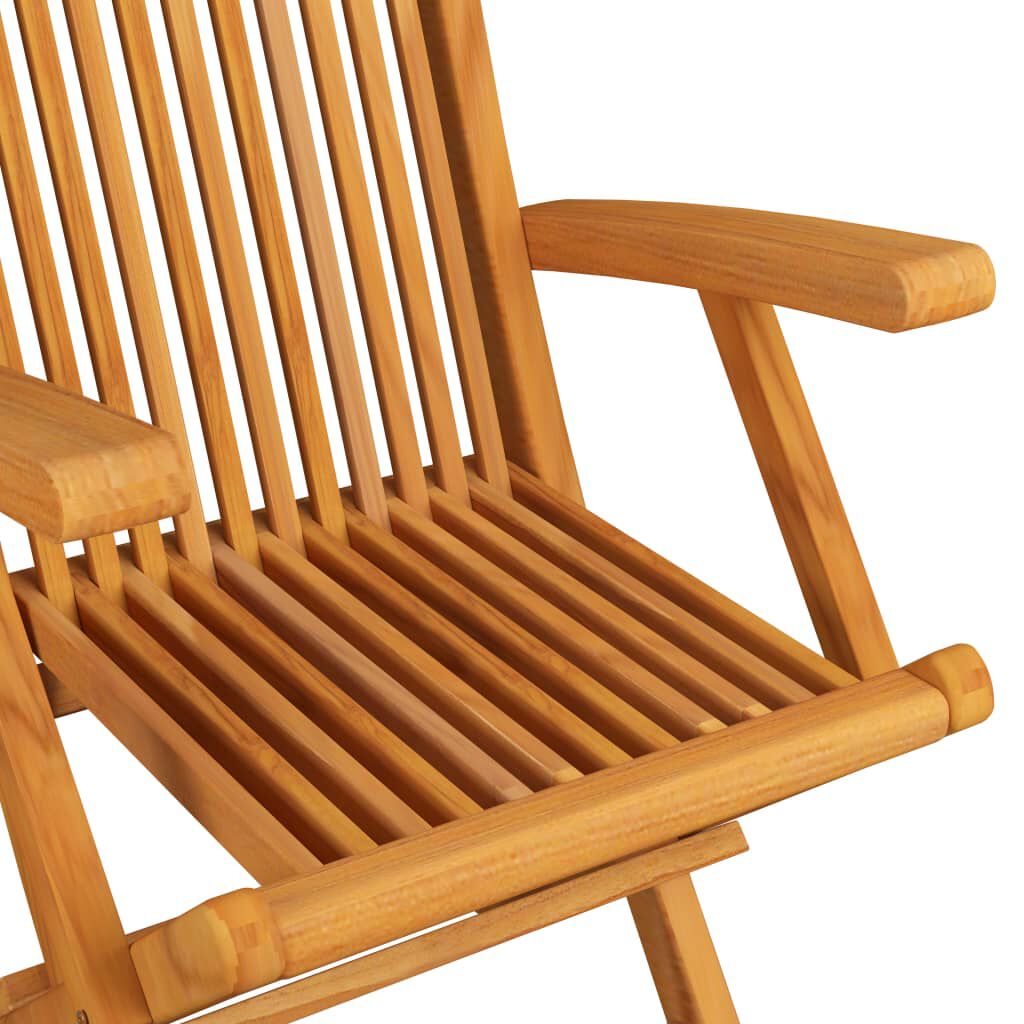 vidaXL Folding Garden Chairs 4 pcs Solid Teak Wood