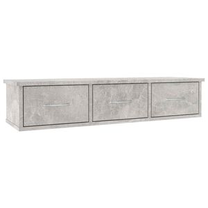 vidaXL Wall-mounted Drawer Shelf Concrete Grey 88x26x18,5 cm Engineered Wood