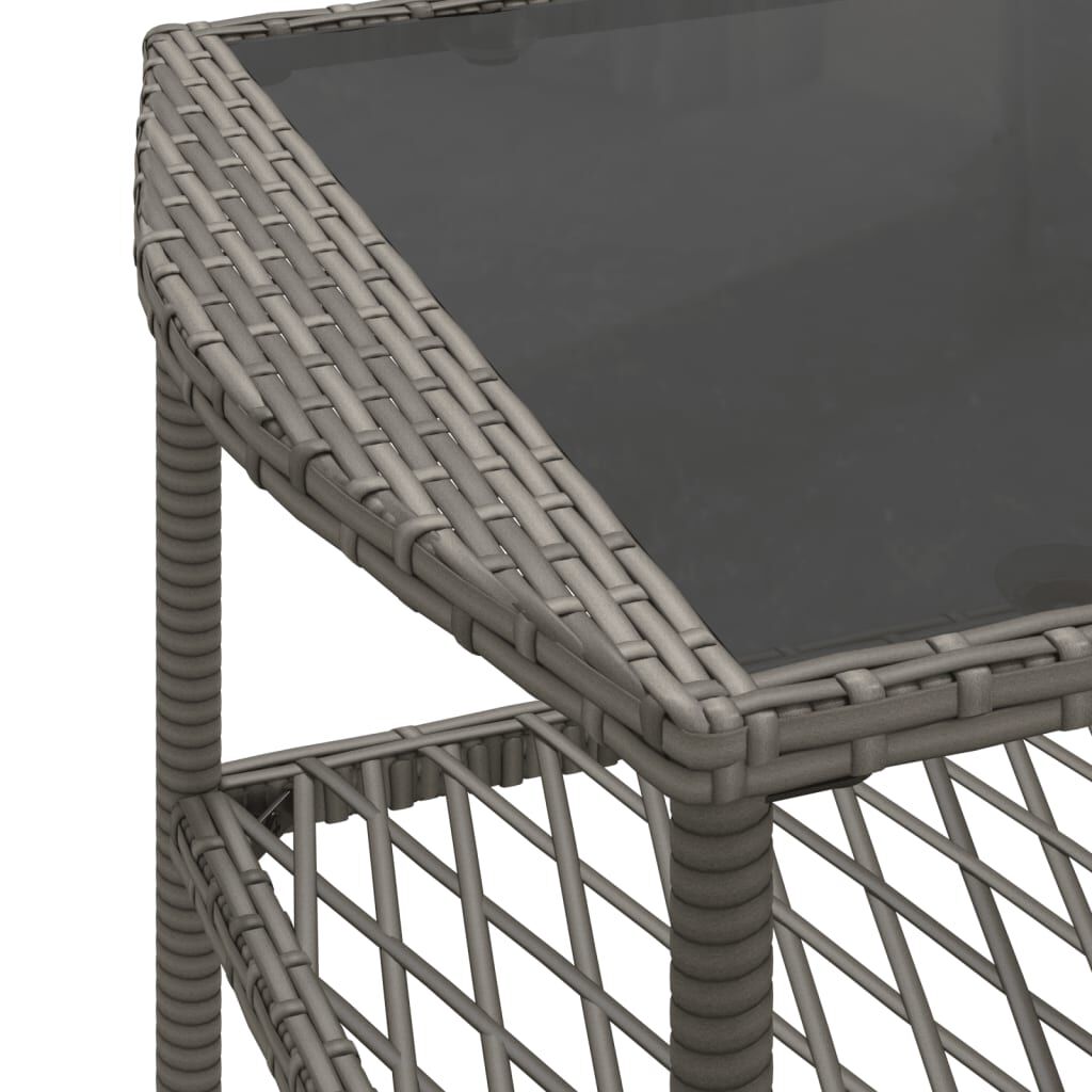 vidaXL 4 Piece Garden Sofa Set with Cushions Grey Poly Rattan