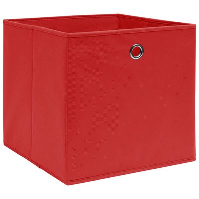vidaXL Storage Boxes 4 pcs Non-woven Fabric 28x28x28 cm Red, red vidaXL Storage Boxes 4 pcs Non-woven Fabric 28x28x28 cm Red