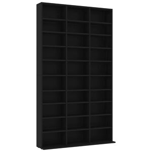 vidaXL CD Cabinet Black 102x16x177.5 cm Engineered Wood