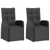 vidaXL 11 Piece Outdoor Dining Set with Cushions Poly Rattan Black