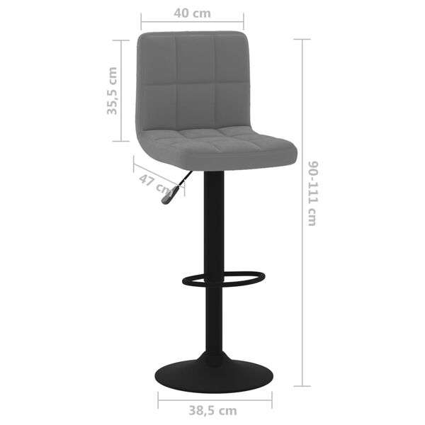 vidaXL Bar Stools 2 pcs Dark Grey Velvet