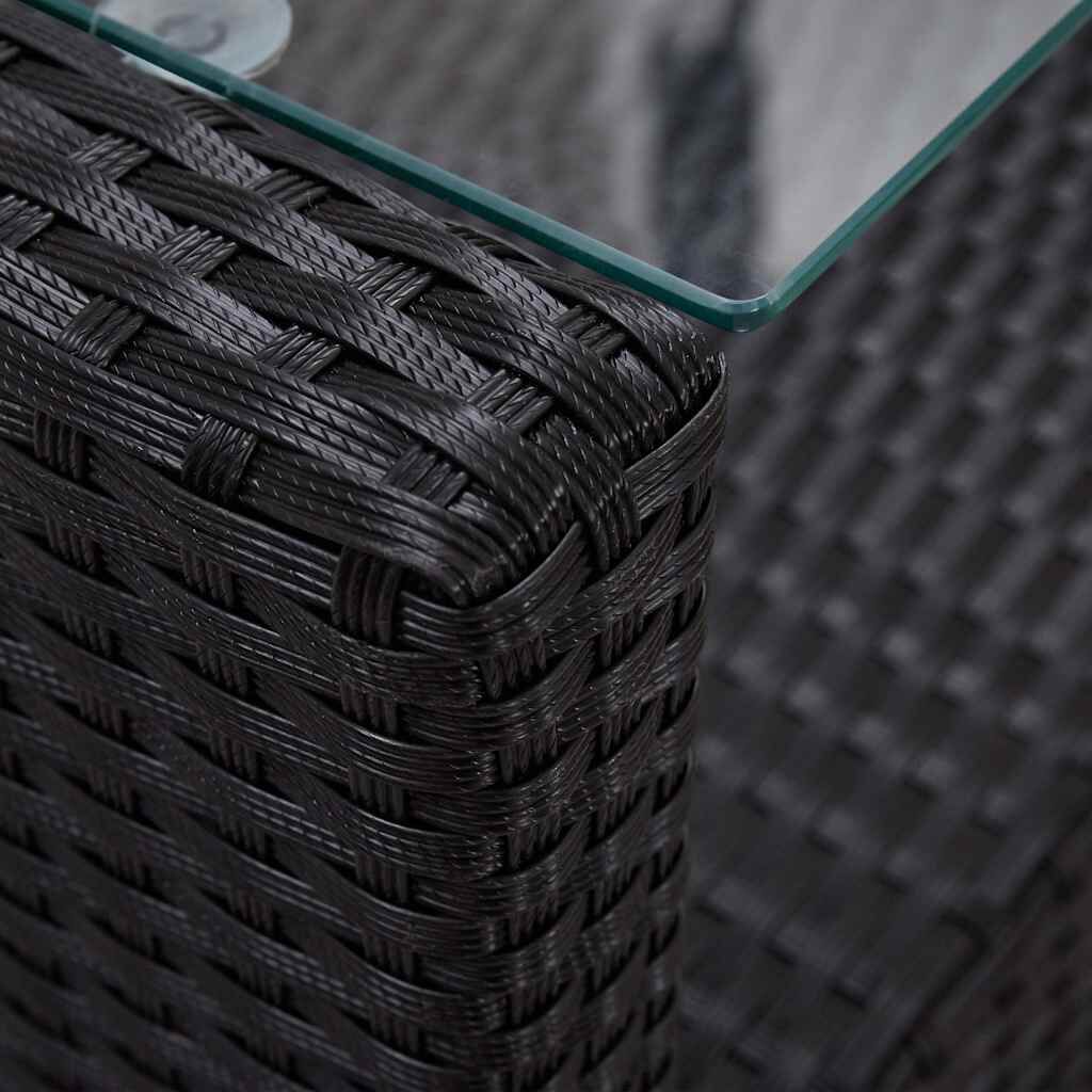 vidaXL 6 Piece Garden Sofa Set with Cushions Poly Rattan Black