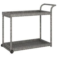 vidaXL Bar Cart Grey 100x45x83 cm Poly Rattan, grey vidaXL Bar Cart Grey 100x45x83 cm Poly Rattan