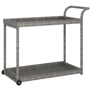 vidaXL Bar Cart Grey 100x45x83 cm Poly Rattan