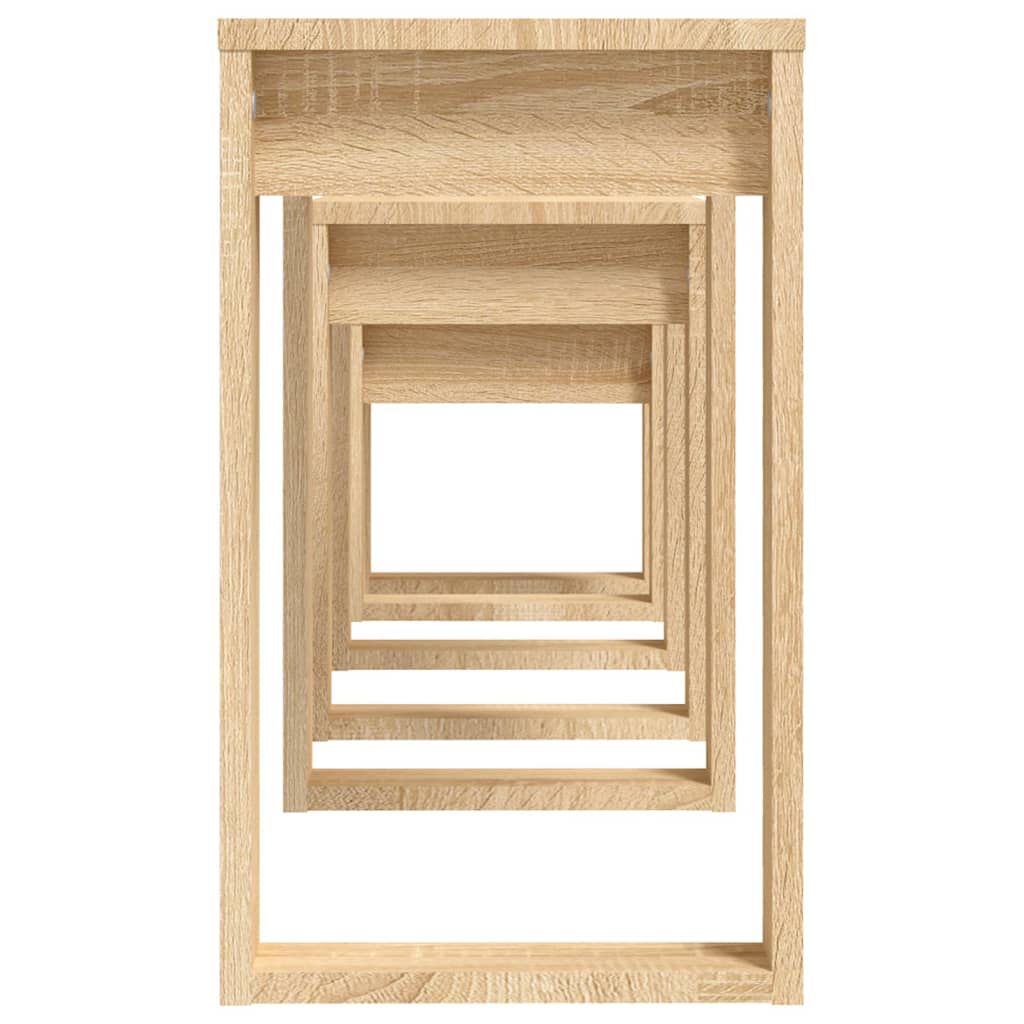 vidaXL Nesting Tables 3 pcs Sonoma Oak Engineered Wood